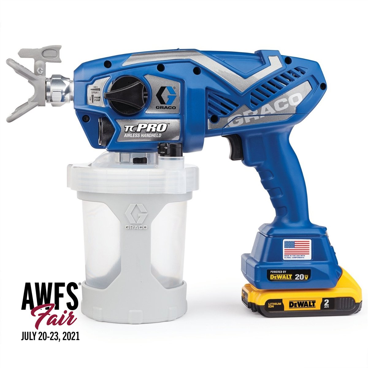 AWFSFair's tweet image. If you're looking for innovation &amp;amp; quality in paint sprayers and spraying accessories, don't forget to check out Graco. Find them on the #ToolTour at booth 3674 at the #2021AWFSFair this July in #LasVegas! 
#woodworking #industry #tradeshow #association