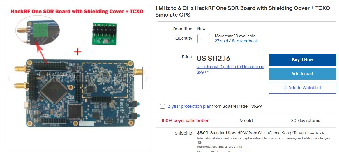 You can now buy a Chinese HackRF clone for ~$100, and many are specifically marketed for spoofing GPS. These are all over ebay. Amazing that an SDR like that is only $100 now. And who are all these people that need to spoof GPS?