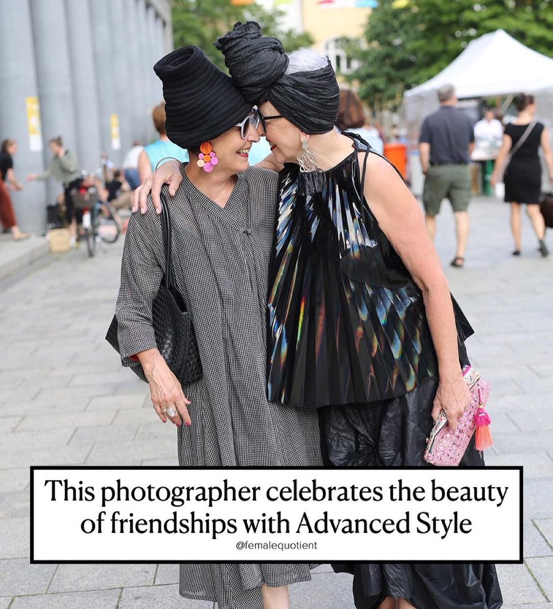femalequotient's tweet photo. Women supporting women looks beautiful at every age! On the instagram account @advancedstyle, author and photographer Ari Seth Cohen chronicles the killer style of those in their advanced years – including these absolutely fabulous #AdvancedBFFs.
📸: @advancedstyle https://t.co/pWNo2ZRQNE