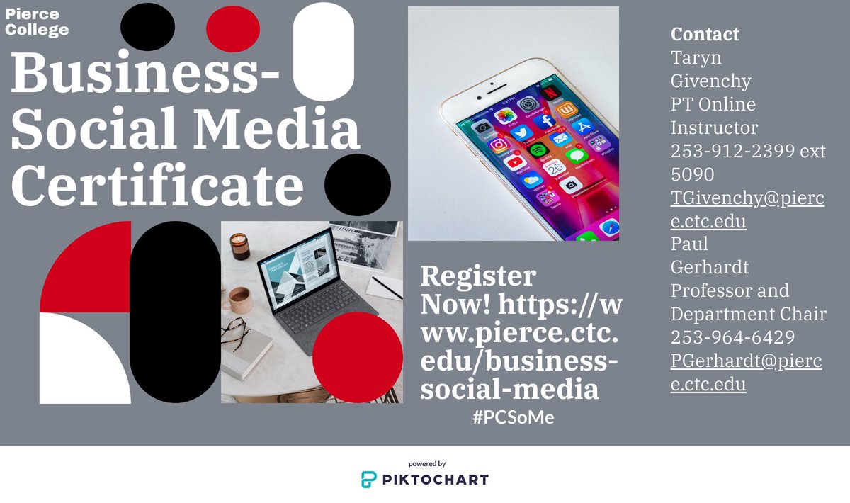 AstinRowland's tweet image. Do you have interest in obtaining a Business Social media Certificate, Pierce college offers a one year program where you will finish with a certificate and so much more knowledge.
pierce.ctc.edu/business-socia…
#PCSoMe