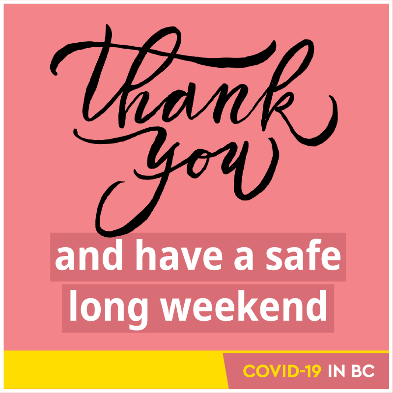 BCGovNews's tweet photo. Everyone in BC has been making extraordinary sacrifices to keep each other safe. Thank you. This weekend let's enjoy the outdoors and stay close to home, so we can start gradually moving towards a fresh start next week. #CovidBC