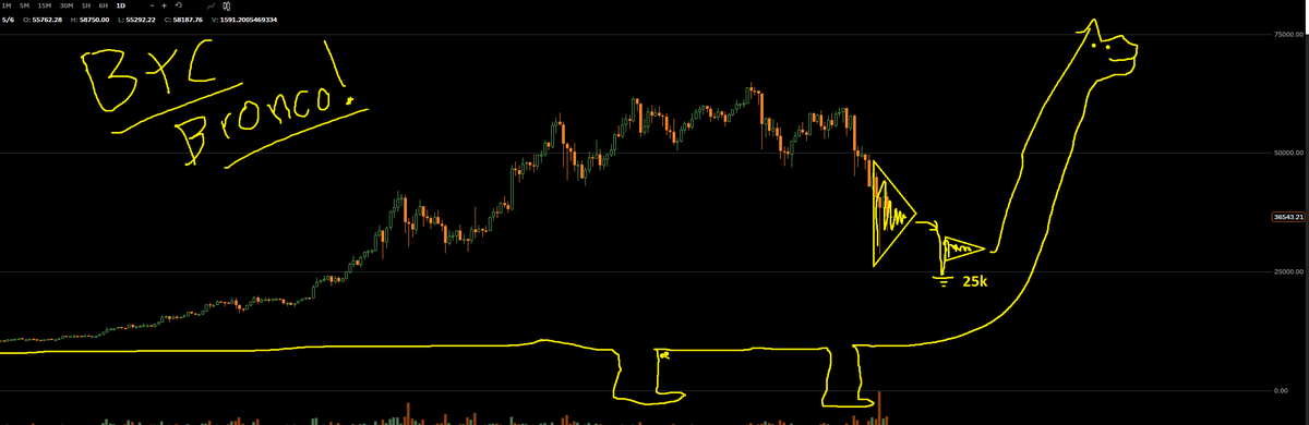 The_LordRaven's tweet photo. Everyone relax, we are clearly forming a BTC Bronco... #Bitcoin #Crypto https://t.co/TkZnLsoGyW