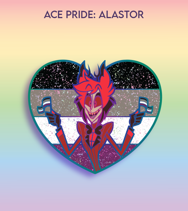 BatsyBunny's tweet photo. I know I shouldn't post so late in the day but I didn't want to cannibalize attention from the pre-orders tomorrow and was just TOO EXCITED!! This pin set will be RAINBOW METAL #hazbinhotel #hazbinhotelfanart #alastor #hazbinhotelalastor #acepride #asexual #PrideMonth #enamelpin https://t.co/3CbLDc5l9n