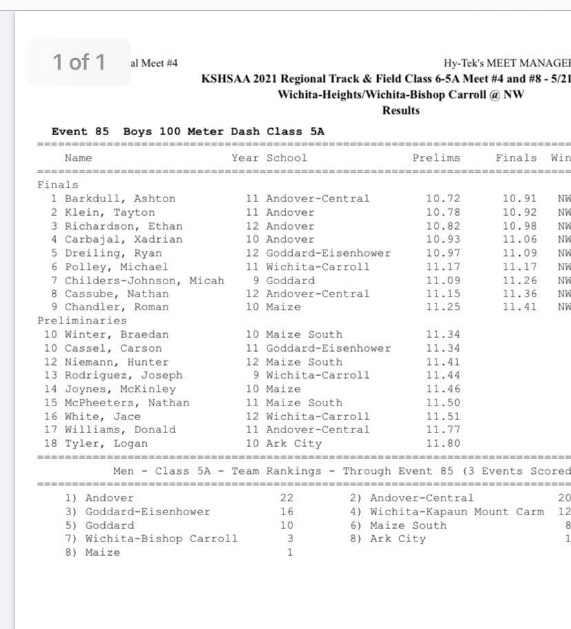 Trojans qualify 3 in the boys 100!