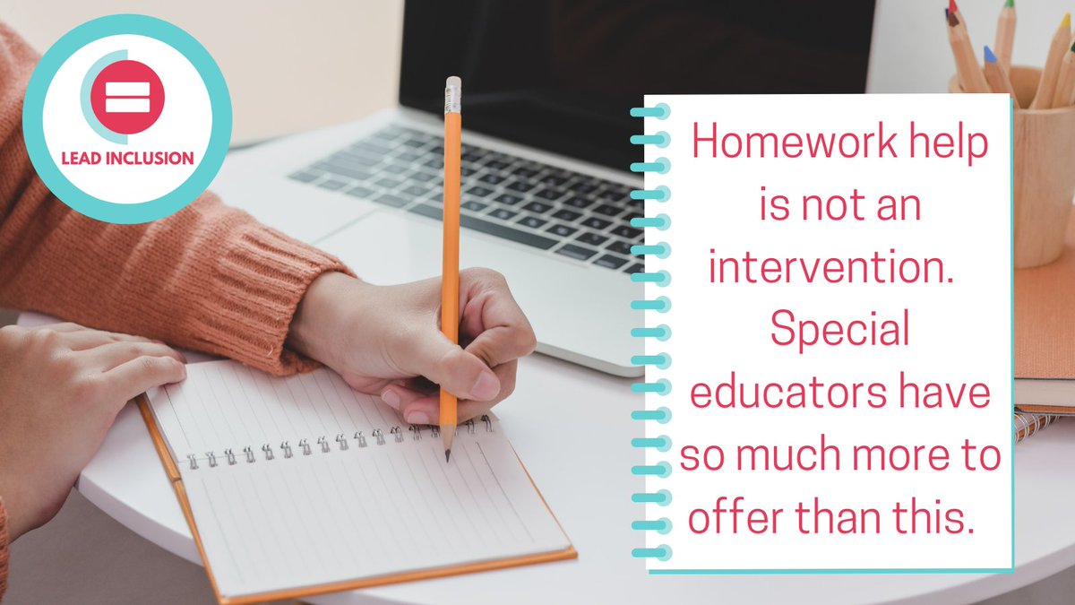 leeannjung's tweet photo. Homework help is not intervention. Our special educators have so much more to offer than this. #LeadInclusion #Globalsped #edchat https://t.co/wzqWOFEudr