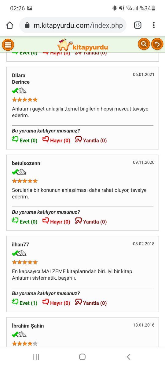 Kitap yorumunuz için teşekkürler  <a href="/kitapyurducom/">Kitapyurdu.com</a> okuyucuları