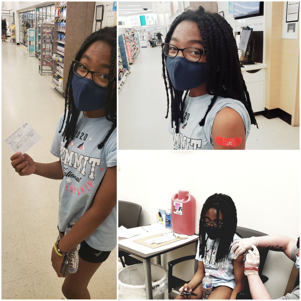 wawaMD's tweet photo. I have never seen my 13 year old SO EXCITED to get a shot!  Trying to get back to normal...almost there!!! #ThisIsOurShot #thisistheirshot #PfizerVaccine #pfizer #covidvaccine @ThisIsOurShot https://t.co/JymKje8CFP