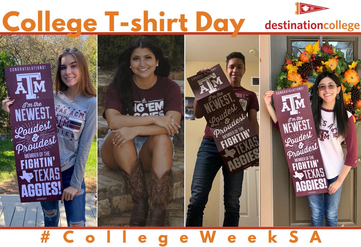 cafecollege's tweet photo. Congratulations #ClassOf2021 🎓

Thank you for participating in College T-Shirt Day! 🥳

#CollegeWeekSA #CollegeTshirtDay #CollegeGoals #Senior #Senior2021 #Graduation #SanAntonio #College

@TAMU https://t.co/Om9Cg2TnTU