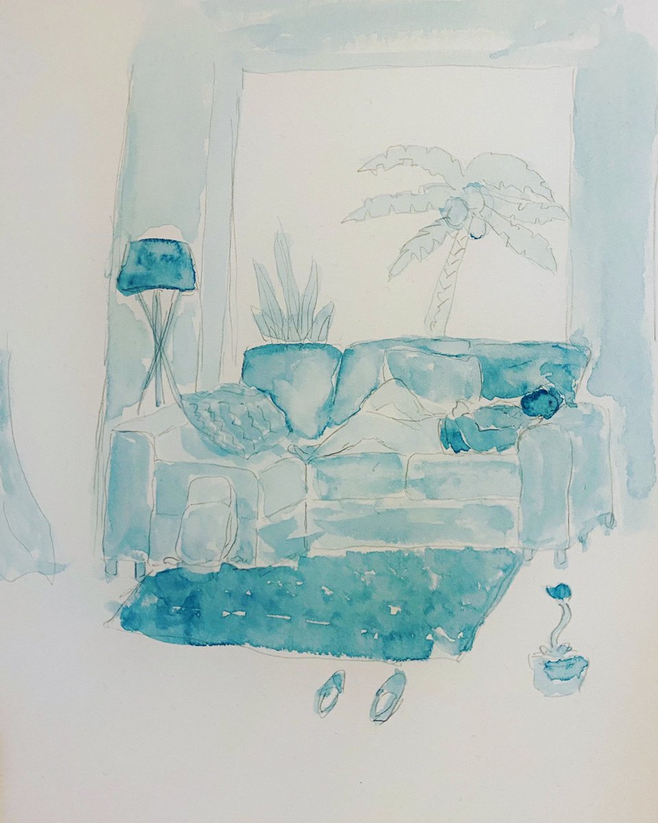 Yu Design Comiiii 青い部屋 Art Artwork Design Picture Drawing デザイン イラスト イラストレーション シンプルイラスト 落書き らくがき インテリア インテリア雑貨 アート アートワーク 絵を飾る 絵画のある暮らし 絵画 暮らしを