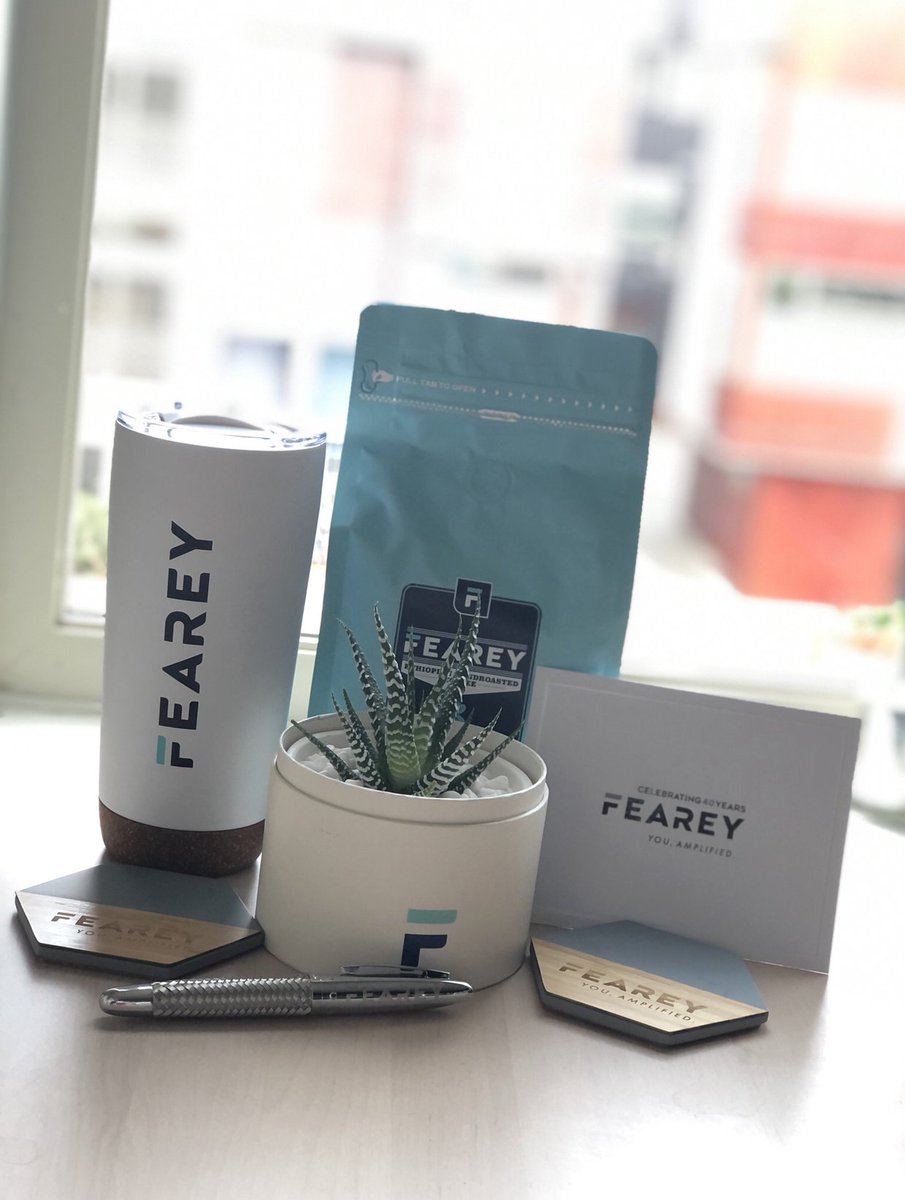FeareyAgency's tweet photo. New brand = new swag. Our new #Fearey gear sent to the team. #FeareyFriday #SeattlePR https://t.co/GDD8IJmFZr
