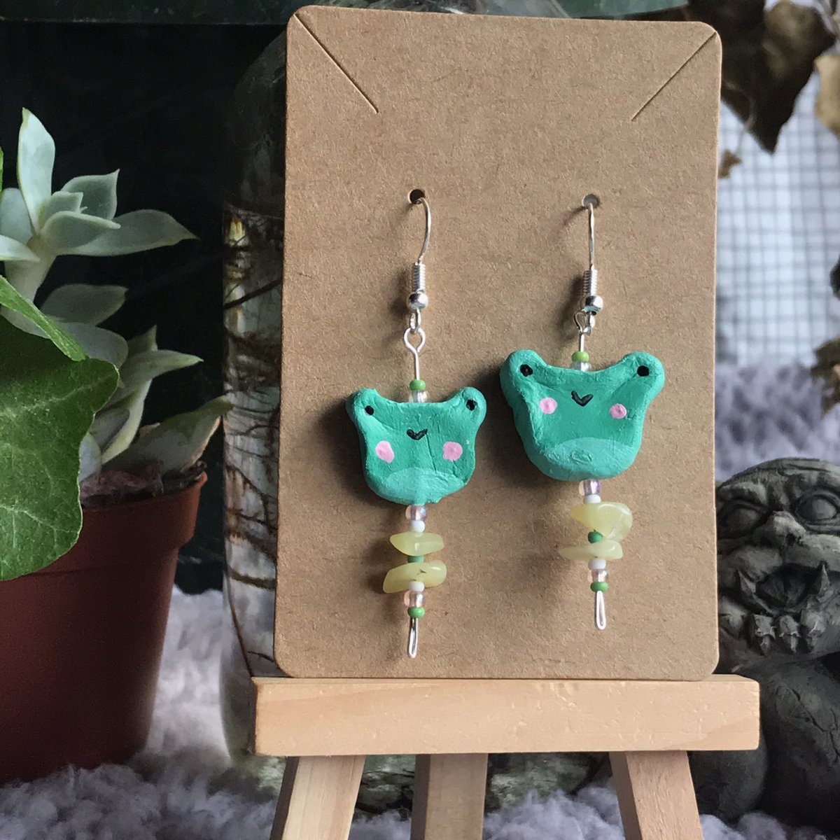 🐸new handmade clay earrings on my depop now!!! :) 🍓🐄depop.com/emmas_o #frogcore #fairycore #frogs #strawberries #handmadeclayearrings #depop #etsy #cutefrogs #cows #cowprint #mushrooms #mushroomearrings