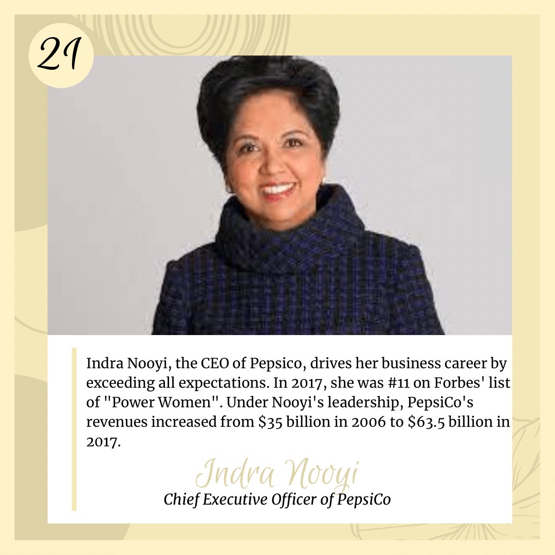 May 21: Today we feature Ms.Indra Nooyi, an inspirational businesswoman representing the power of Asian Americans women. With access to higher education in India and in the United States, Nooyi’s wide range of ideas and education are beyond extraordinary. #AAPIHM