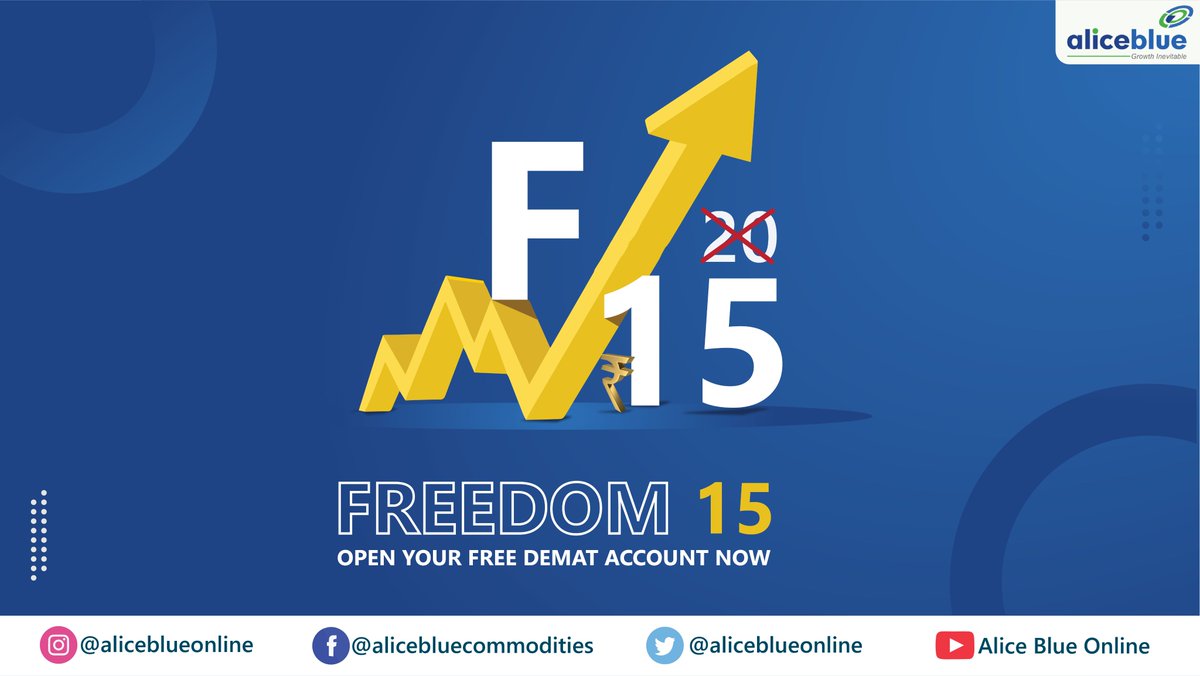 aliceblue_india's tweet photo. You can now trade for as little as 15 rupees with our new Freedom 15 Plan. We're now charging 25% less than we were before! The best time to begin trading with the lowest brokerage fees is right now. - https://t.co/w1DTUpe4q0
#trade #freedom15 #stockmarketindia #Nifty50 https://t.co/EhpBpbcrco