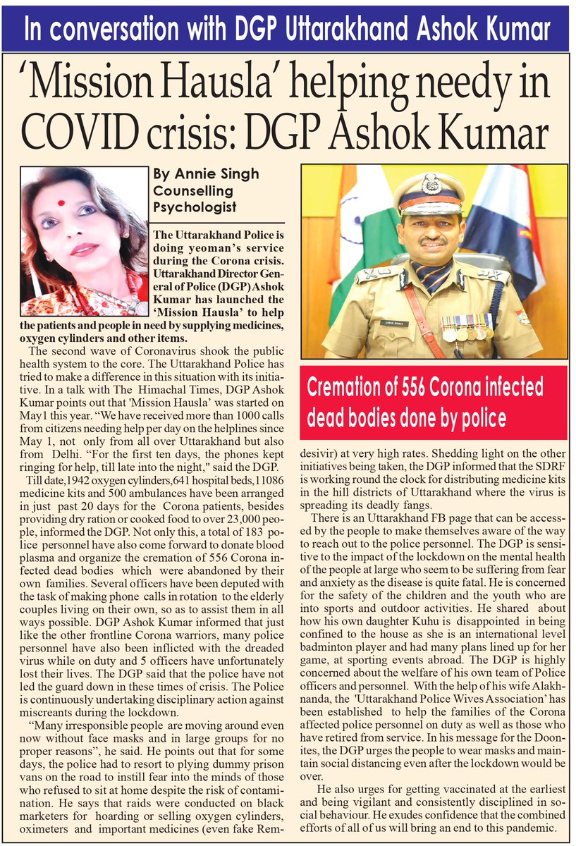 AshokKumar_IPS's tweet photo. Mission Hausla, helping needy in COVID crisis.
#UttarakhandPolice https://t.co/SvnKxQmNde