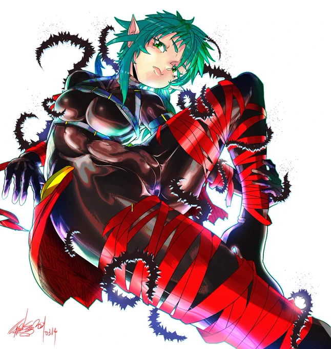 #画像を4枚晒したらrtがきてフォロワーがぶわーって増えると聞いて
最近描いた中でお気に入りのを用意しました💪😊 