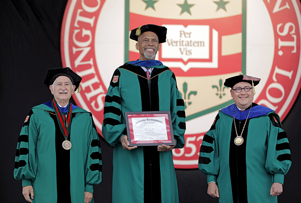 WashUChancellor's tweet photo. Thanks to our @WUSTL #WashU21 Commencement speaker @kaj33 for being with us Wednesday and addressing our graduates virtually these past two days. What an honor! 🎓 https://t.co/lYb9Hp9Oye