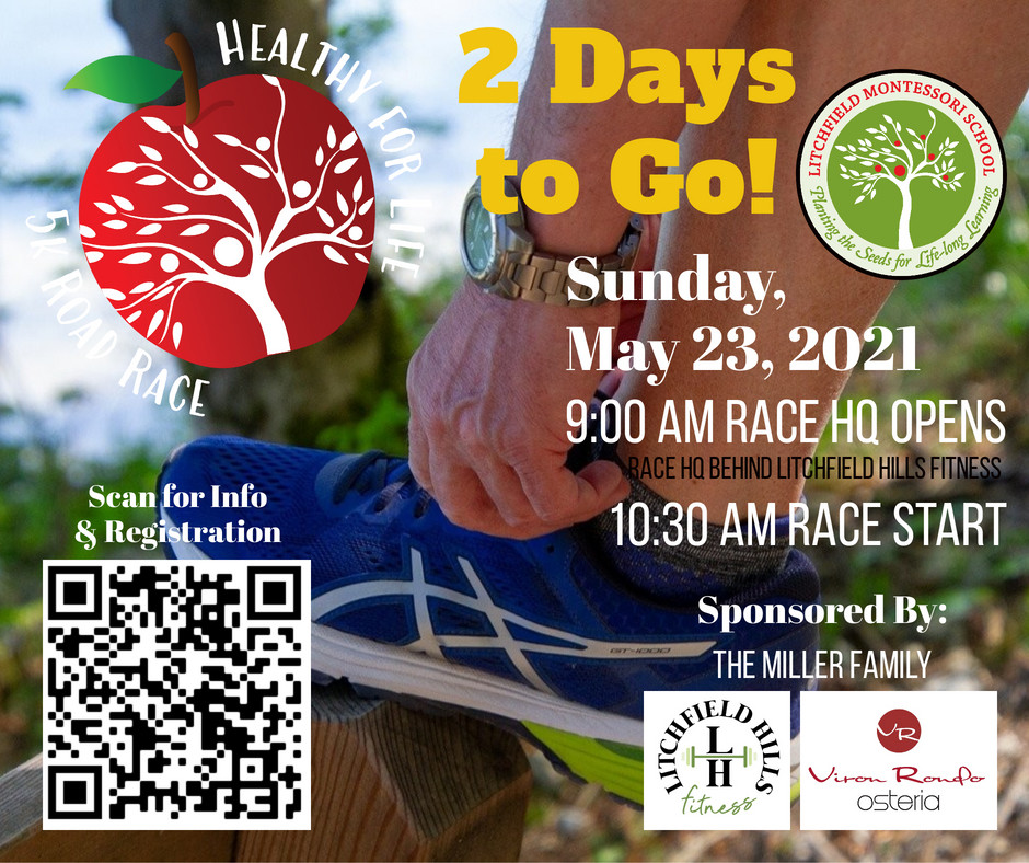 LMSnorthfield's tweet photo. Only 2 days to go before race day! Its not too late to participate. Just scan the QR code to register online and join us. Our USATF certified course will take you on a beautiful path through White Memorial Conservation and along the Litchfield Community Greenway. https://t.co/828GMckepu