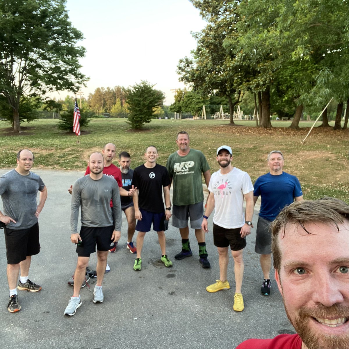 9PAX(5EC) for the Bouchér (<a href="/rshannonsmith/">Shannon Smith</a>) beatdown. 3-man relay w/ Lt. Dans, ⭐️jumps, and laps. 🐻crawl Merkin suicides across the parking lot. Burpee suicides across the ⚽️field. Welcome FNG 🦷Novapain🦷 <a href="/f3jocoga/">@F3JOCOGA</a> <a href="/f3joco/">@F3JOCO</a> <a href="/F3Garner/">F3Garner</a> <a href="/F3Raleigh/">F3 Raleigh</a>