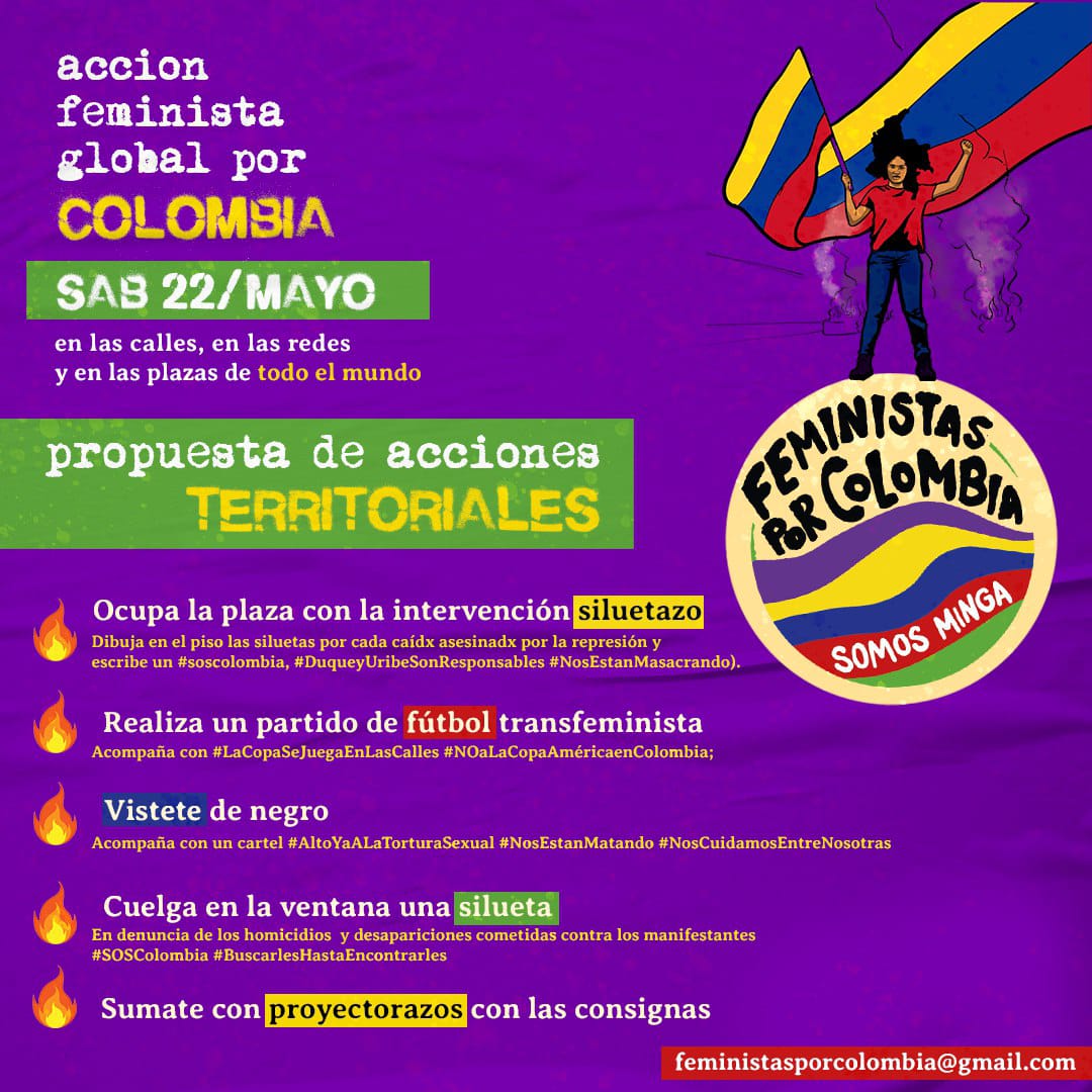 #FeministasPorColombia
Nos vemos mañana en las calles.
#DuqueyUribeSonResponsables
#SOSColombia
#AltoYaALaTorturaSexual