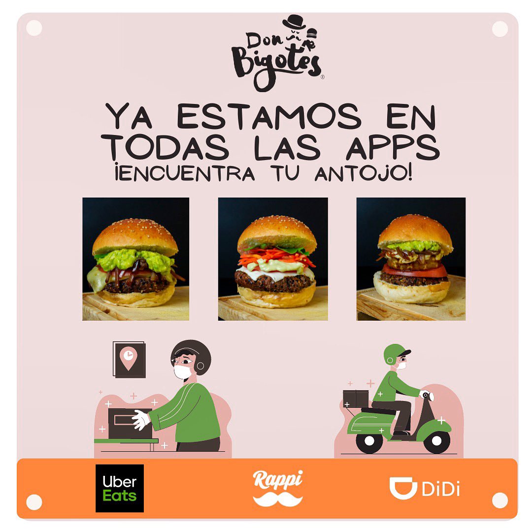 No hay pretextos para pedir tu hamburguesa favorita. Ya estamos en todas las apps de delivery de martes a domingo 1pm a 8:30pm.🥸😎🌭🍔🍟