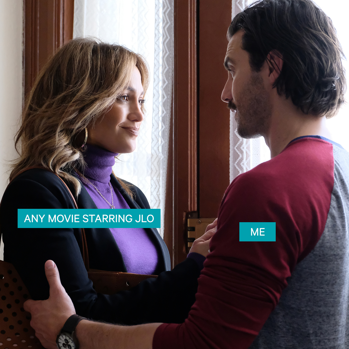 STXfilms's tweet image. You had me at JLo.

@SecondAct @JLo @MiloVentimiglia