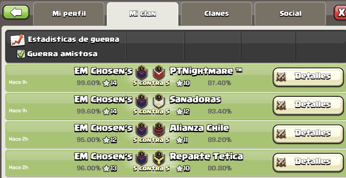Excelente viernes de ESL. Seguimos por el buen camino en esta temporada de Mayo con 4 victorias ante grandes rivales!!!

<a href="/KaddielC/">KADDIEL</a> 
<a href="/Jose97_CoC/">Jose</a> 
<a href="/Polcoc_/">POL</a> 
<a href="/YoserCoc/">Y.</a> 
@KAMIKAZE_FLS 
<a href="/CarluisEM/">Mr. Čarluiš 👑</a> 
#ValeriaUgarte