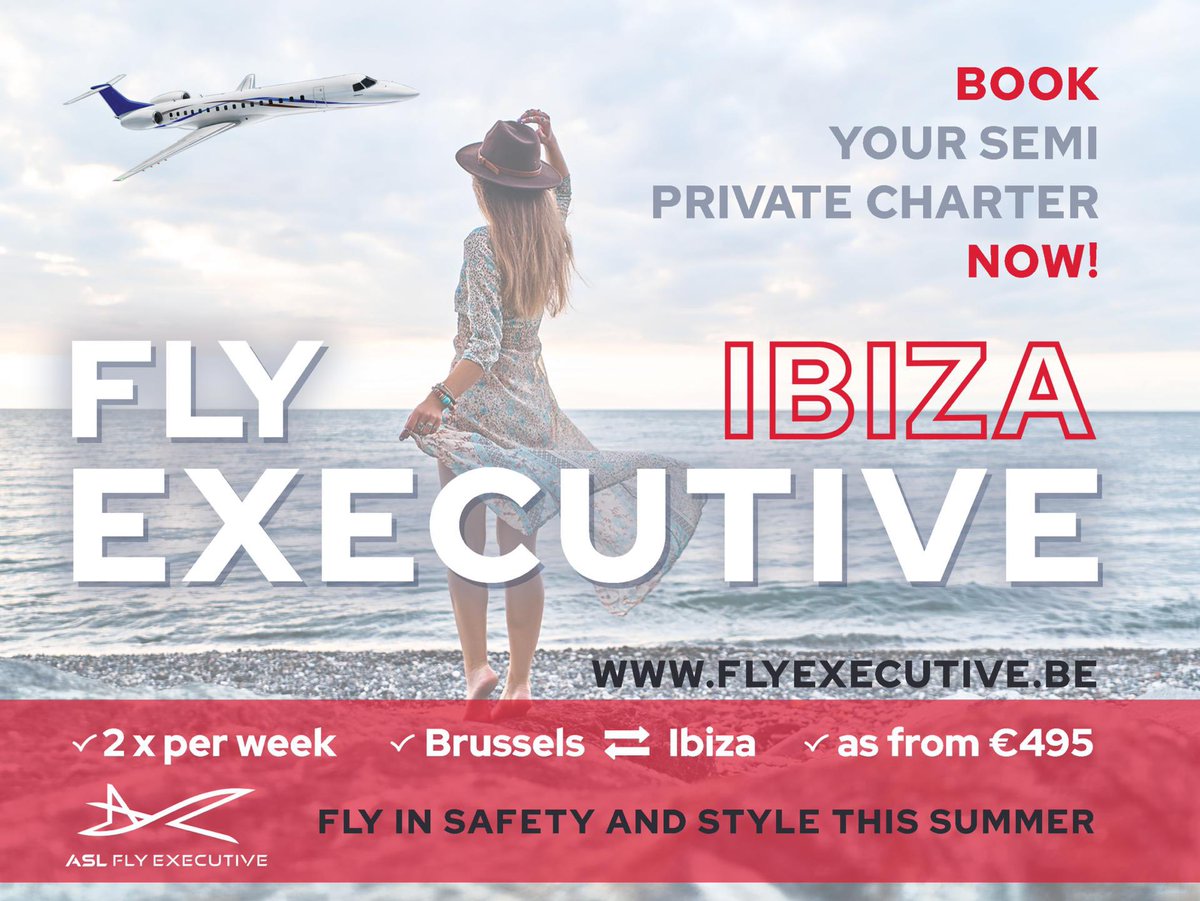Book your semi-private flight to #ibiza now with ASL Fly Executive ➡️ flyexecutive.be 
#corporateclass #flycorporate #travel #flyexecutive #brussels #fly #summer #holiday