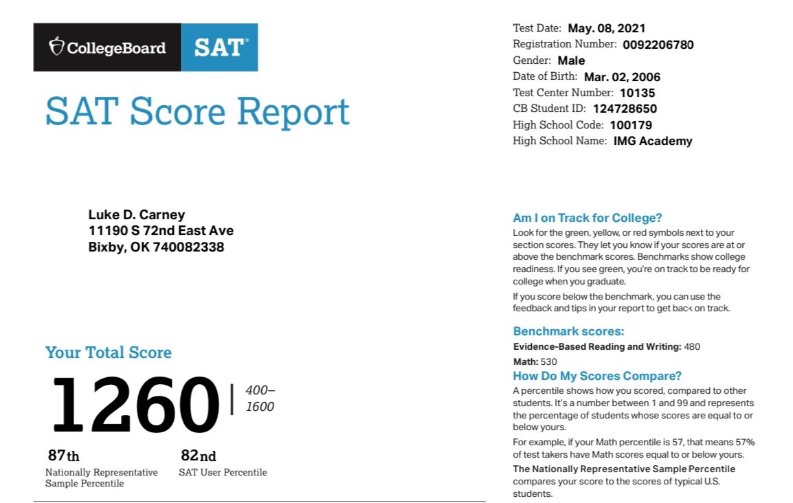 1260 on the SAT as an 8th grader, 87th percentile @QBHitList  @PlayBookAthlete @RyanBOliver @Elite11 @IMGAFootball @bleechr  @gridiron_prep @CoachRashidLowe