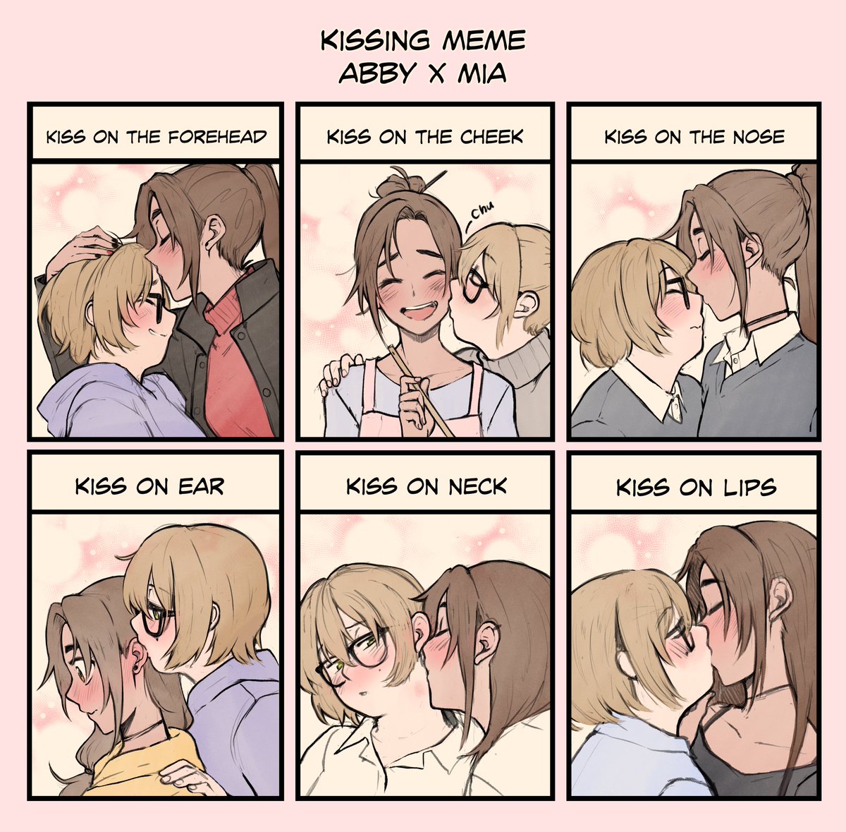 Went back in time and drew a little kissing meme!Hope you like it! 