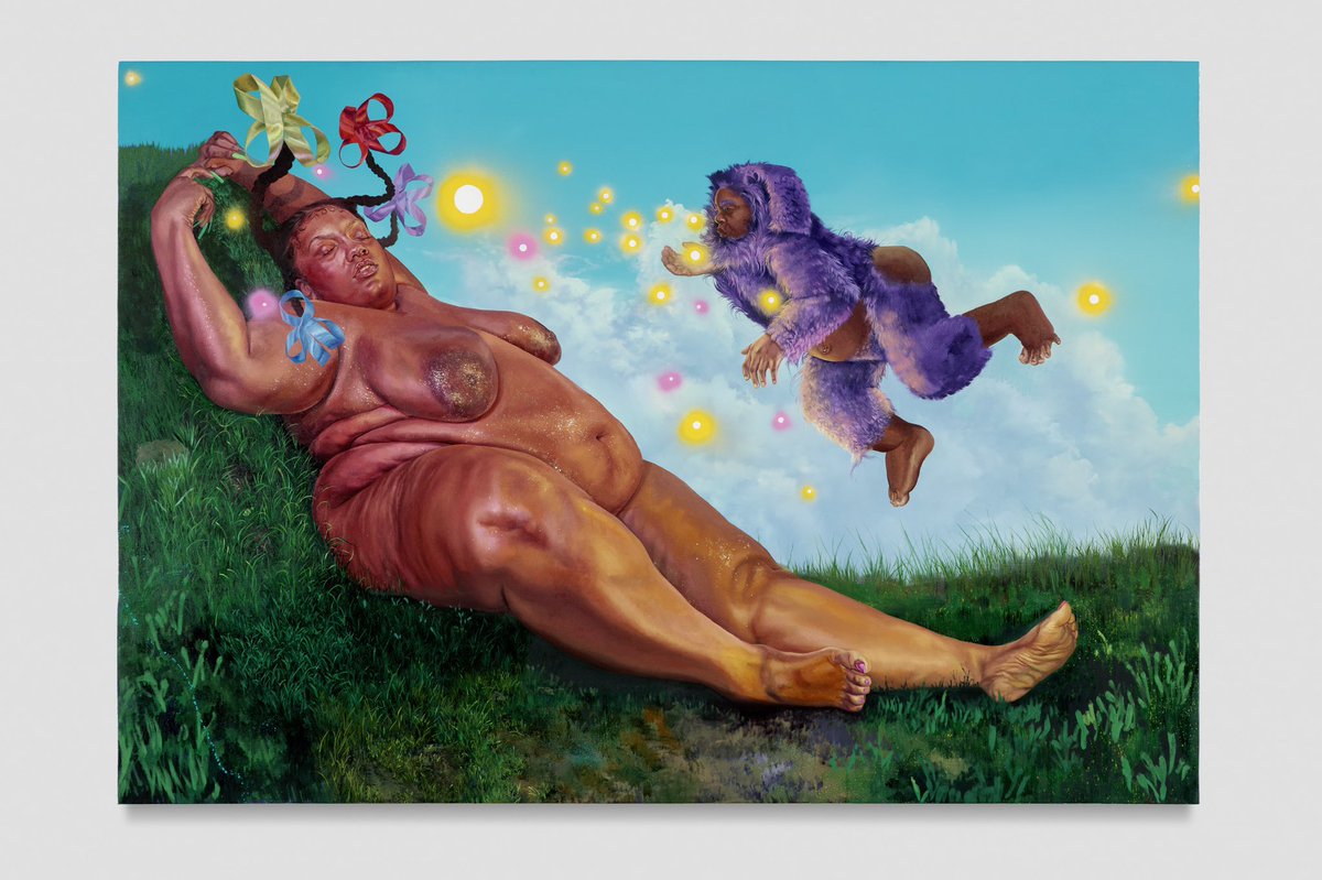 curate_LA's tweet photo. This is the final weekend to see 'Shattered Glass' -curated by Melahn Frierson and AJ Girard- at @JeffreyDeitch ft. #KeziaHarrell "Bliss: Americana Hot Mamma", #JaimeMuñoz "Tension" and #SimphiweNdzube "Sondela Forever". 📸: Joshua White https://t.co/ITe233SRBz
