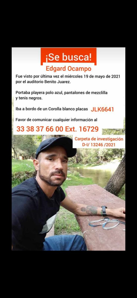 paulamtzv's tweet photo. Edgar Ocampo. Su familia nos dice que no tiene noticias de él desde el 19 de mayo.

@DhIteso @CEPAD_AC @ZonaDocs https://t.co/PNrImgfTC4