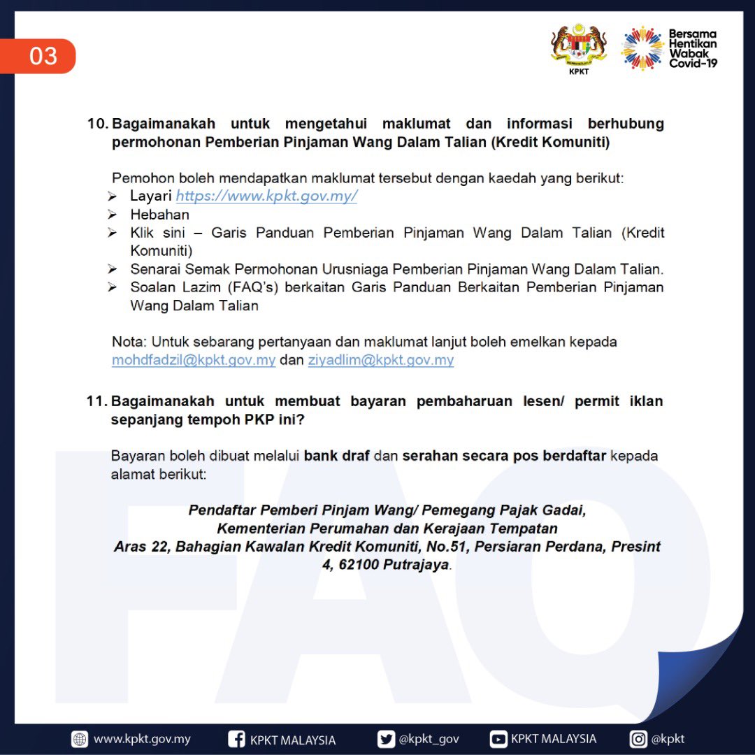 Garis Panduan Pemberian Pinjaman Wang Dalam Talian (kredit Komuniti)