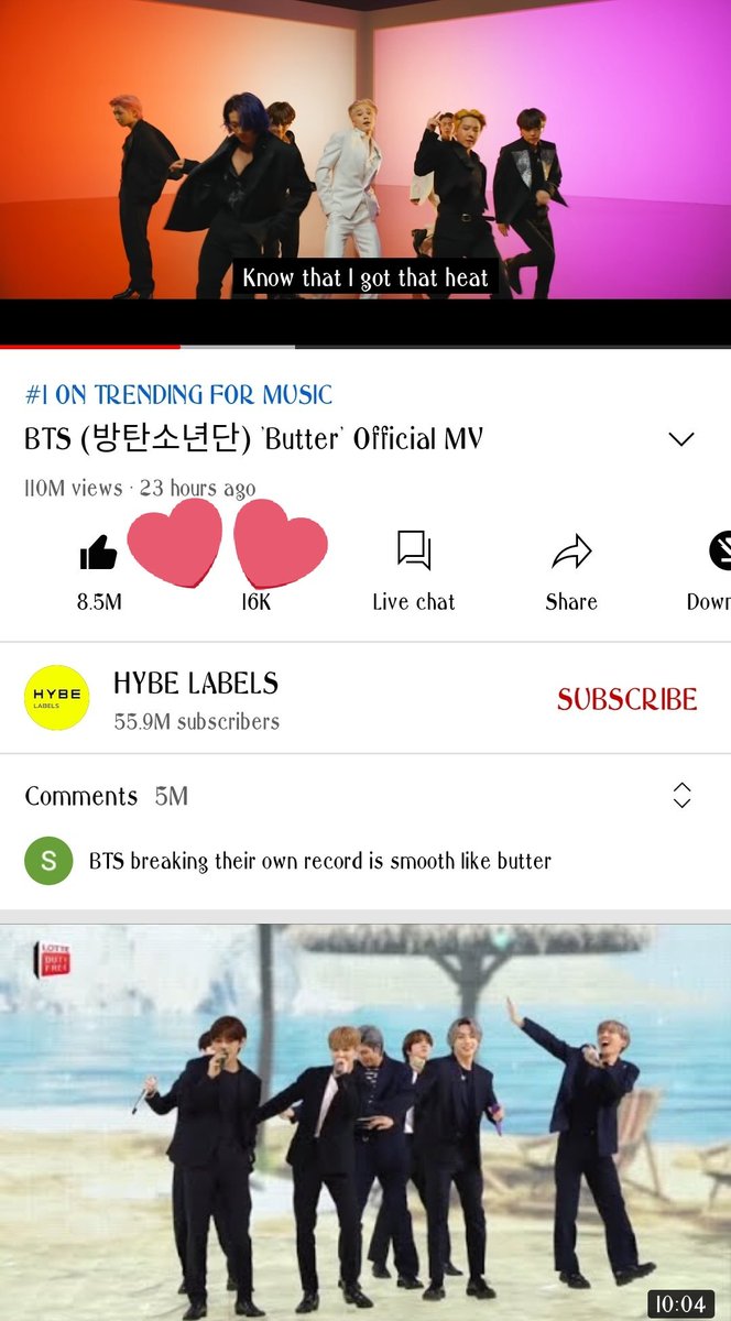 Hazel471998's tweet photo. We Made It....🎉🎉🎉
     We Broke the View Record within 23 hour and 20 min. 😭💜💜
          OMG. ..I'm totally happy and so excited while Streaming the MV. 🤗
Now we made it for u. 🎉

#BTS_Butter 
#bts
#방탄소년단 
#BTS_twt https://t.co/MHPUV8xK2j