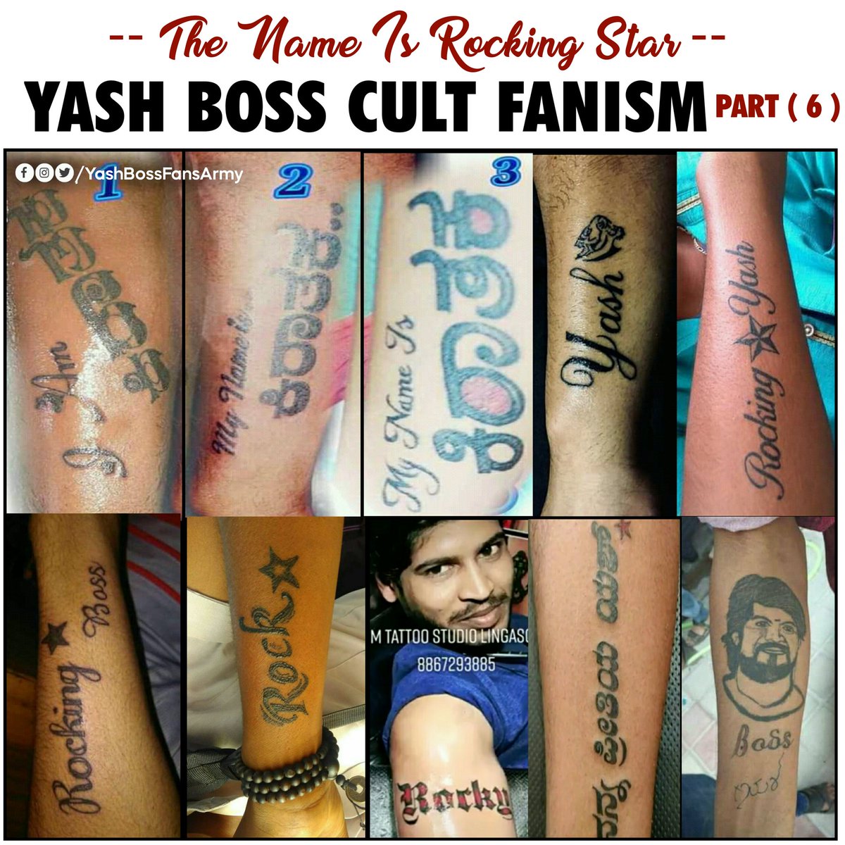 Yash  tattoo script free scetch