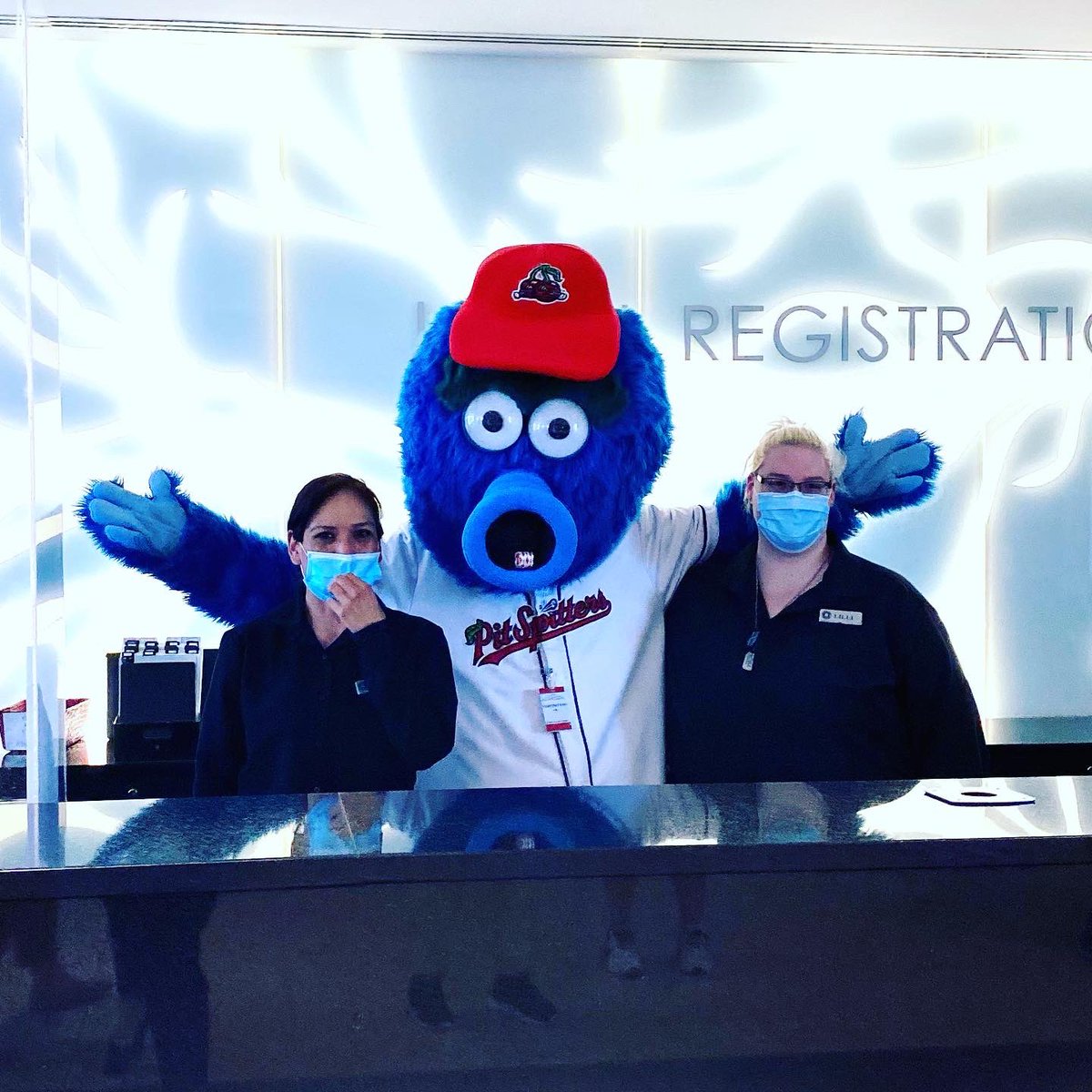 TCCasino's tweet photo. 🎉 Mo Monty, mo fun! 🎉
The countdown to opening day for the @tcpitspitters is just over a week away and the Pit Crew stopped by to get us pumped up ahead of the season. 
⚾️ 
#turtlecreek #traversecity #pitspitters #baseball #northwoodsleague #thisishowweplay https://t.co/Bk7of1u7Vg