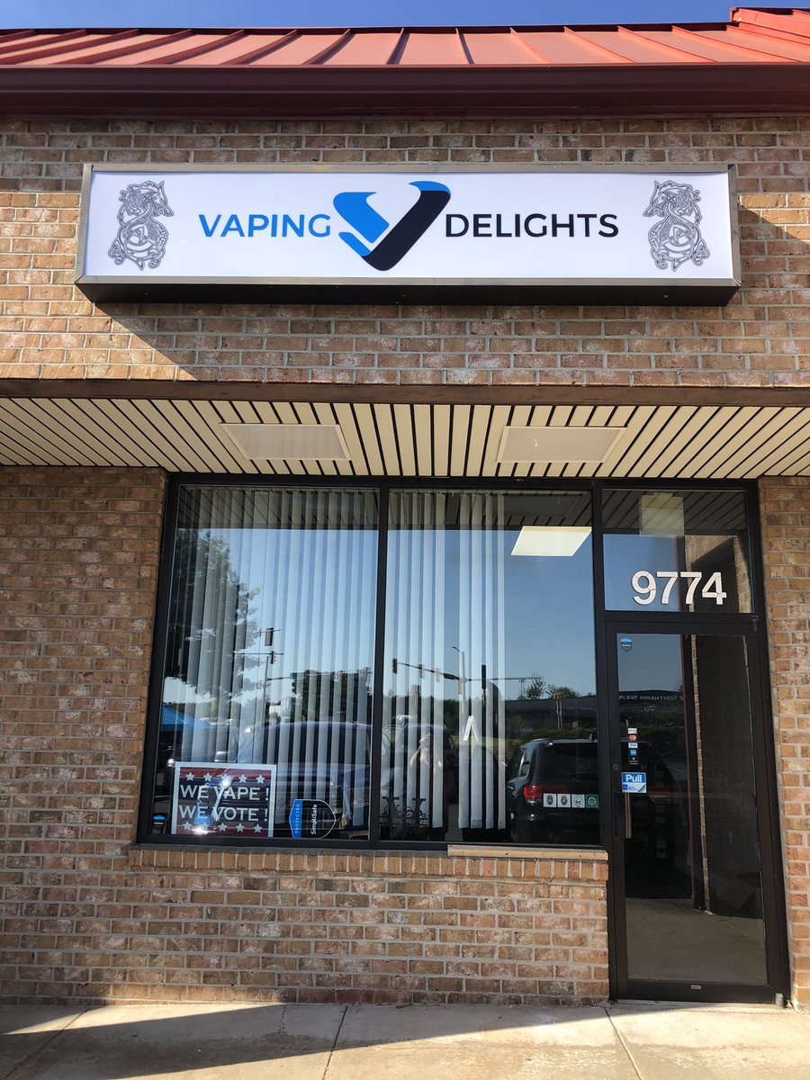 The sign is installed. It’s official now.  Just made it very real.  Starting a new chapter in life.   #vapingsaveslives