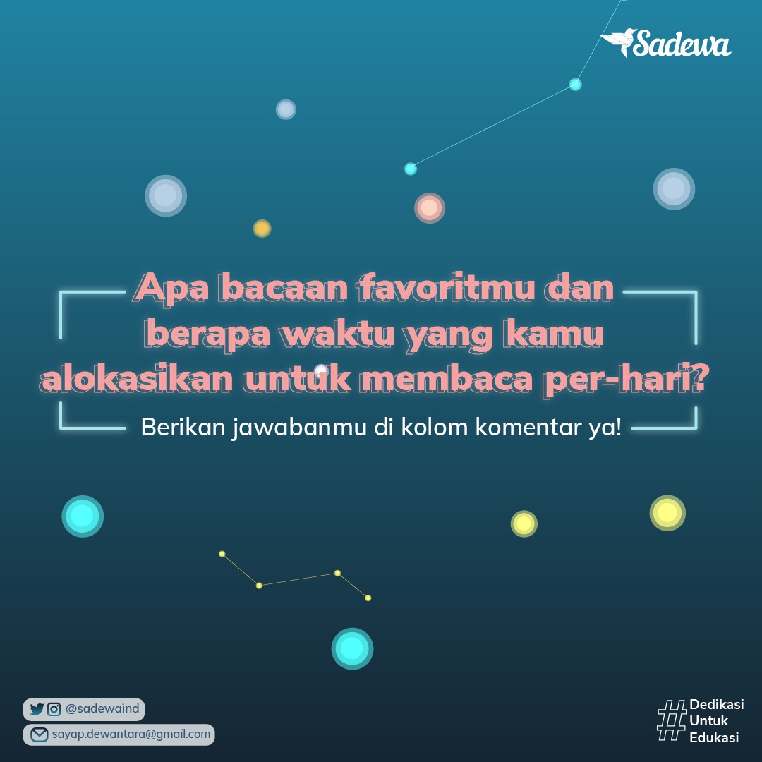 SadewaIND's tweet photo. [PENTINGNYA MEMBACA]

Tahukah kamu bahwa pada tanggal 17 Mei kemarin, Indonesia memperingati Hari Buku Nasional?
Bagaimana sih sejarahnya?
Lalu, apa sih pentingnya membaca di kehidupan kita sehari-hari?
Yuk simak ulasan singkat berikut ini! https://t.co/I3xNDeqPqt