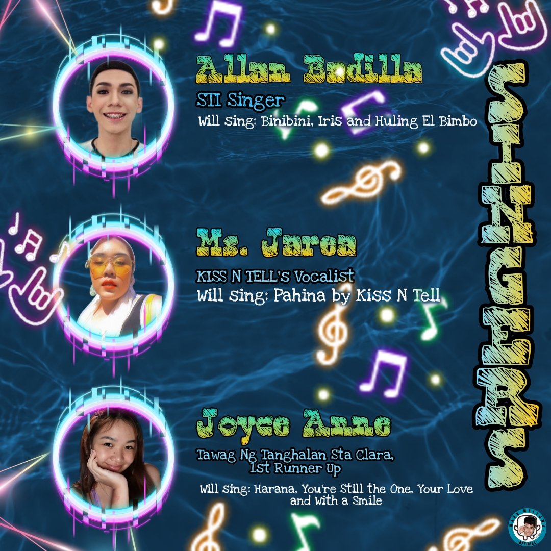 An hour that full of entertainment and will serenade you! 

We got <a href="/SharDonOfficial/">SharDon Official</a> <a href="/KaoMiahOFC/">KAOMIAH ROYALS OFFICIAL</a>
@JEREMIAHELITES <a href="/OFC_Miahmazing/">JEREMIAHMAZING OFFICIAL</a> <a href="/GVCrystalsOFC/">GILLIAN CRYSTALS OFC 💎</a>, known singers in band (@KissNTellph's vocalist), school and local contest who will sing your theme song! See you💙

#MarkRivera