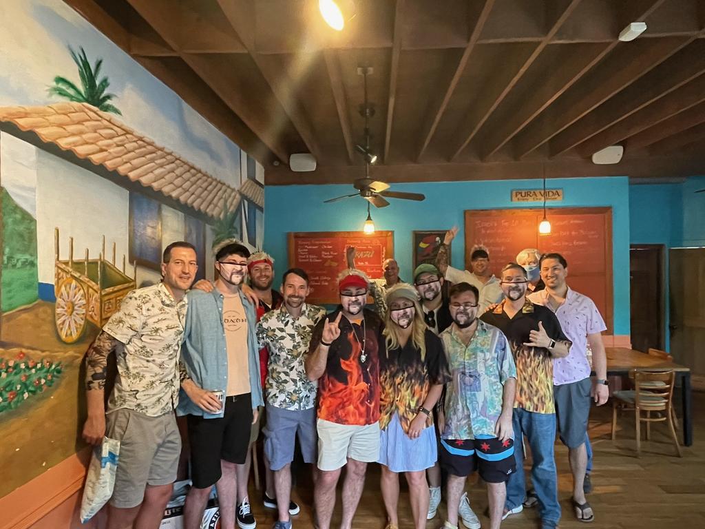 jankun1e's tweet photo. Hey at @GuyFieri we had a flavortown themed bachelor party for my friend here. Can you congratulate him on the nuptials? https://t.co/1c4s7tcDhk