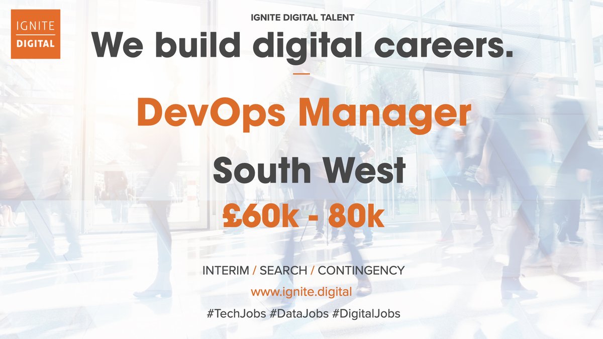 IgniteDigitalHQ's tweet image. Are you an experienced #DevOpsManager looking to use your #SoftwareEngineering to the next-level? We are looking for a DevOps Manager to increase the speed of deployment and automate the processes of developing, testing and releasing software. 

#techjobs #techhiring #technology