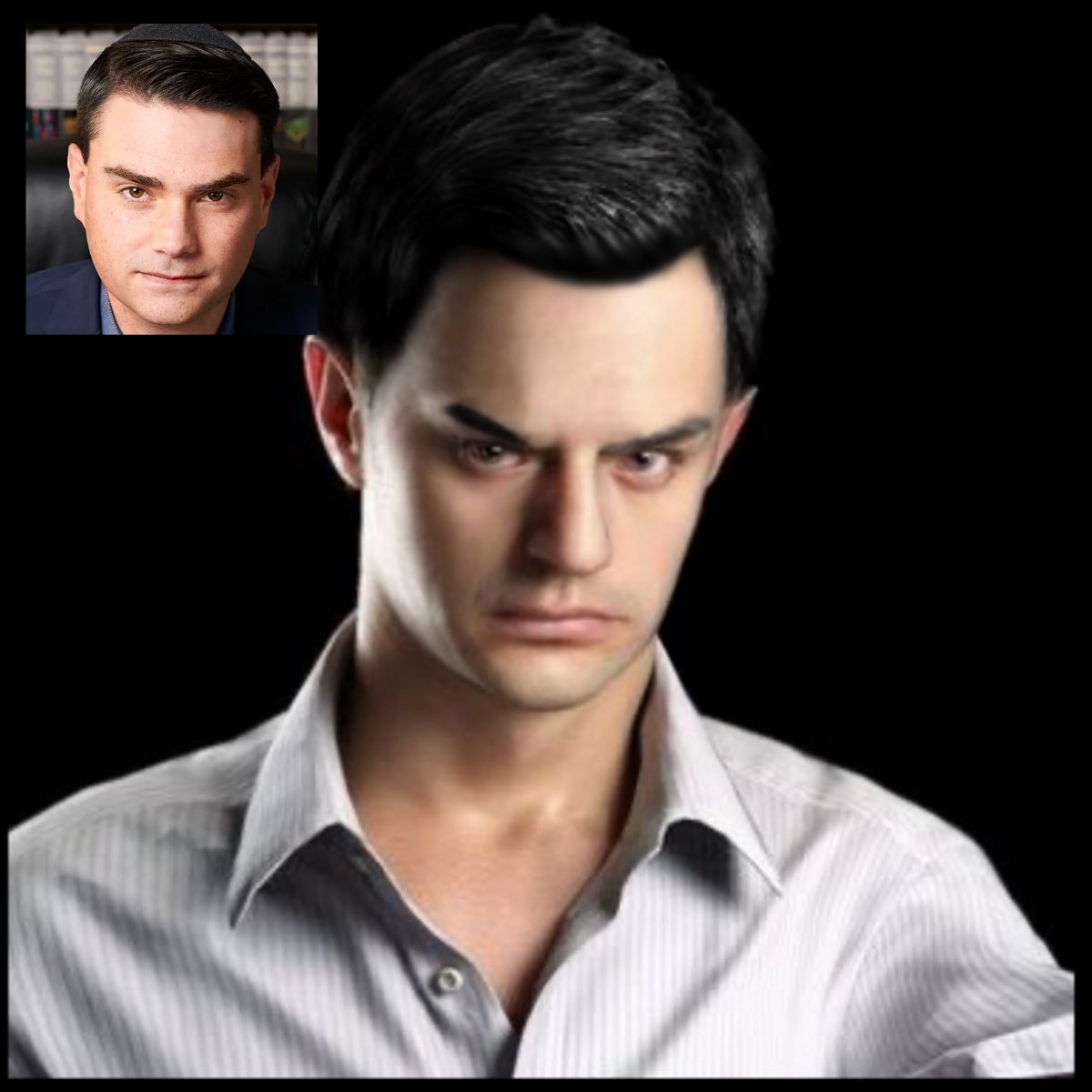 saltydkdan's tweet image. Hello, I’ve been spending my entire night trying to photoshop Ethan Winters from Resident Evil into Ben Shapiro

How are you