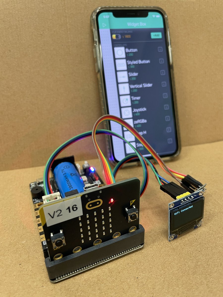AngusFabian's tweet photo. Experimenting with @microbit_edu and @blynk_app to create #IoT devices for upcoming student projects. The ESP8266 WiFi module opens a world of potential for #microbit projects. Full guide coming soon! #STEM #aussieED https://t.co/hCX8BCVfgC