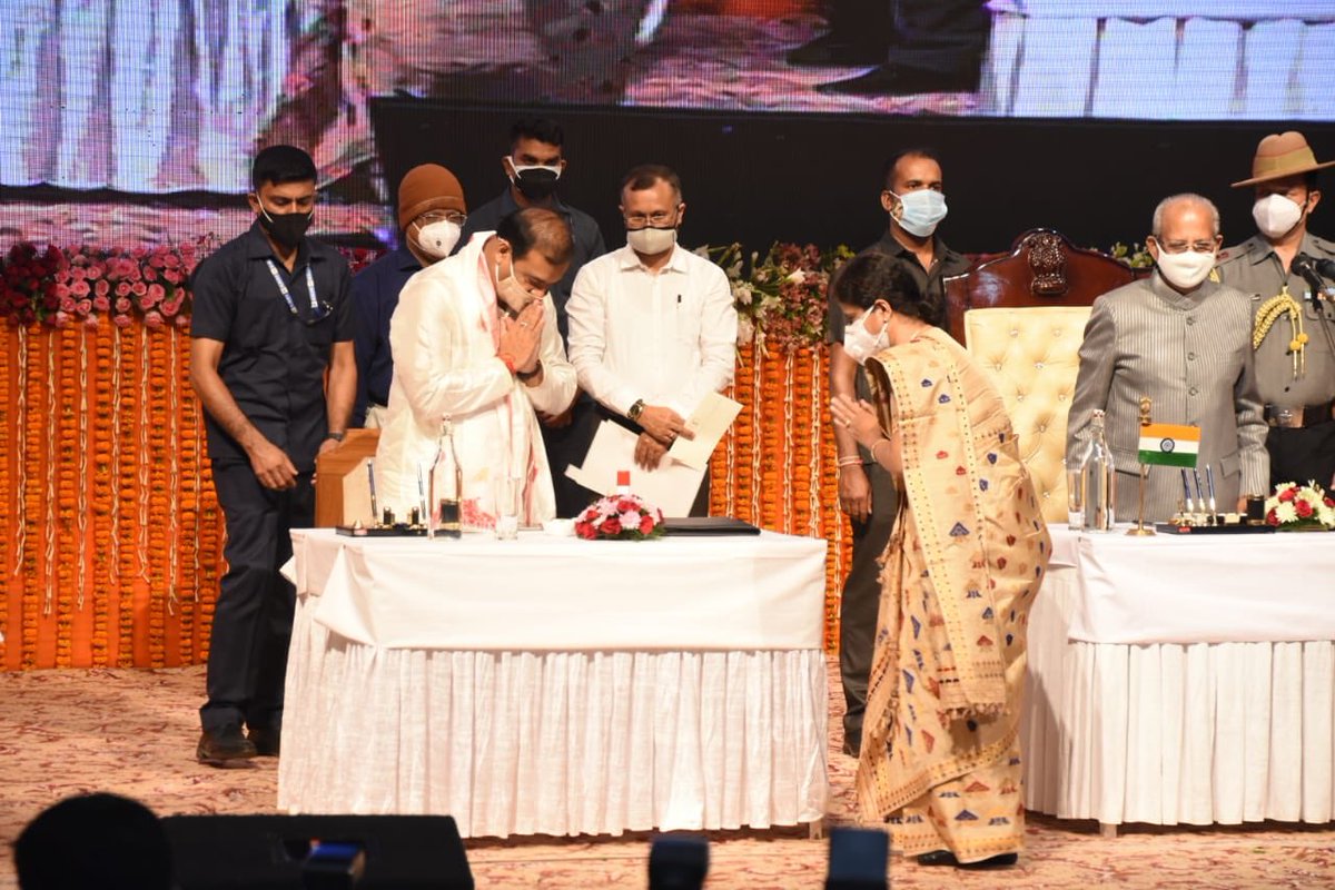 AjantaNeog's tweet photo. #OathTakingCeremony  Took oath as cabinet minister in govt of Assam under strong leadership of hon’ble CM @himantabiswa and Hon’ble prime minister @narendramodi 
I pledge to take assam among the top states of the country &amp; fullfill my duty to serve the people https://t.co/jA3zg14Pq2