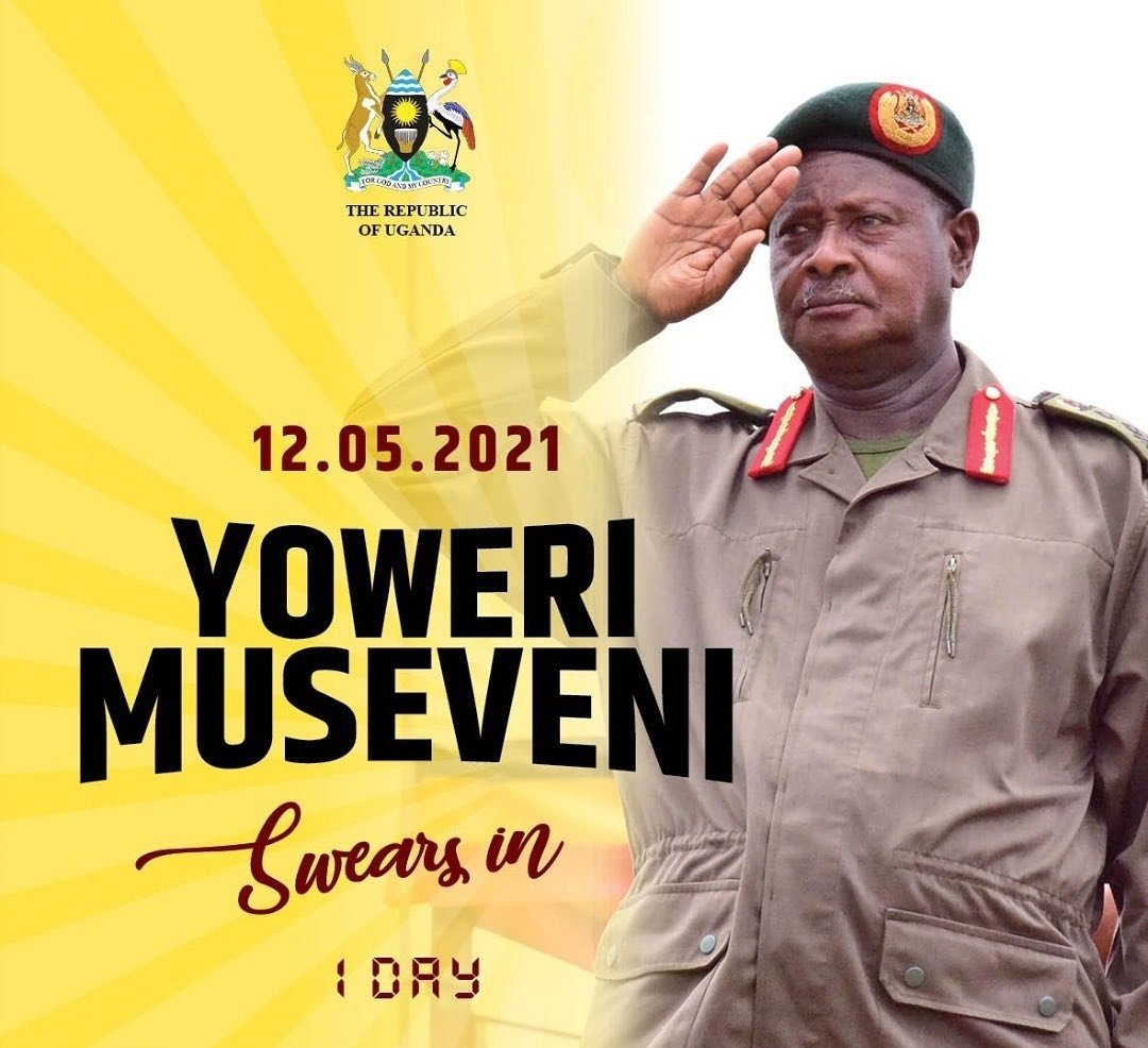 1 day left, President elect &amp; Gen of the resistance army <a href="/KagutaMuseveni/">Yoweri K Museveni</a> takes oath of office. 💯🇺🇬🇺🇬
