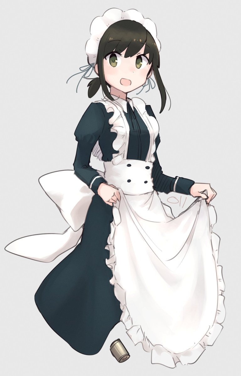 fubuki (kancolle) 1girl solo maid alternate costume maid headdress enmaided black hair  illustration images