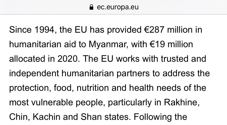 The EU and the US, do give a lot of aid to helping Rohingya refugees. But they also always gave assistance to other marginalized communities as well