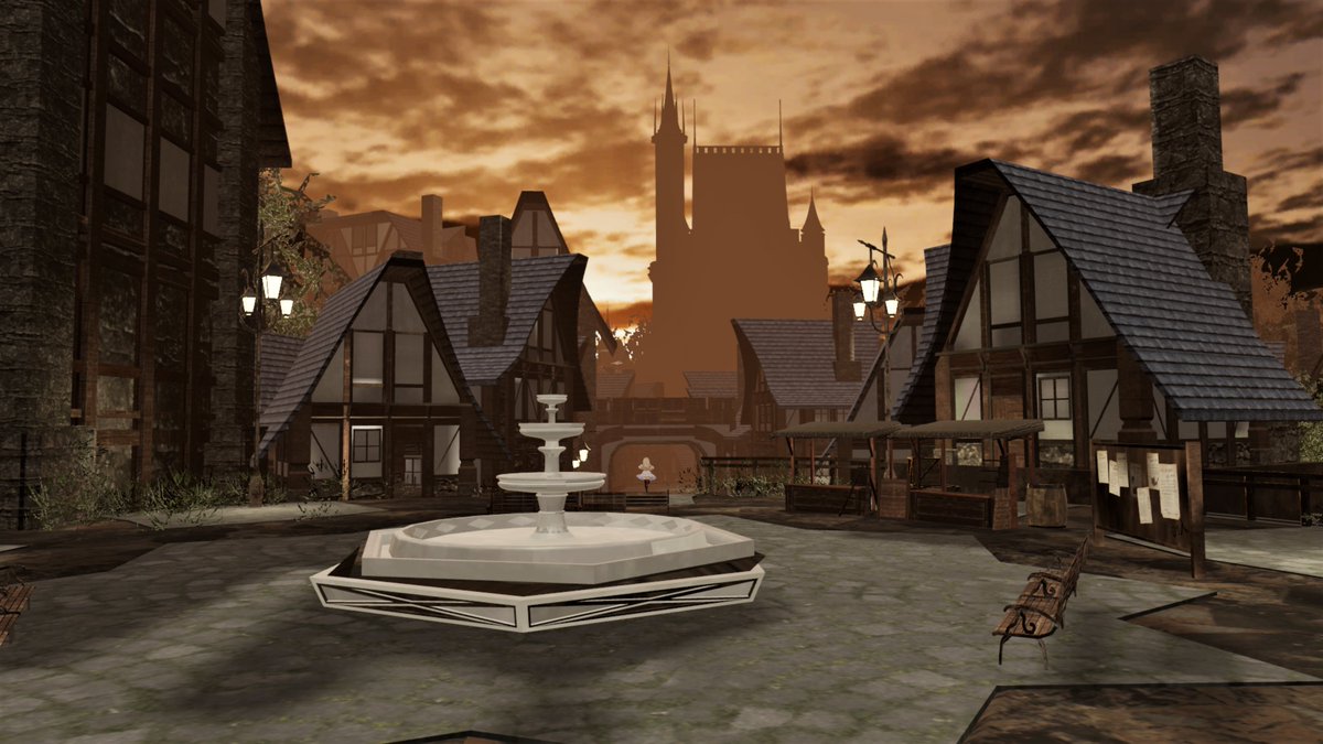 Meru0625 Leer North Thalia Created By しーわん ファンタジーにおける中 大規模の街のワールド 中央の城には行けないが 噴水の広場を中心に結構広い 個々の家の外観及び街並みが非常に綺麗 フィリナの酒場とセットで使用すると ストーリーに幅