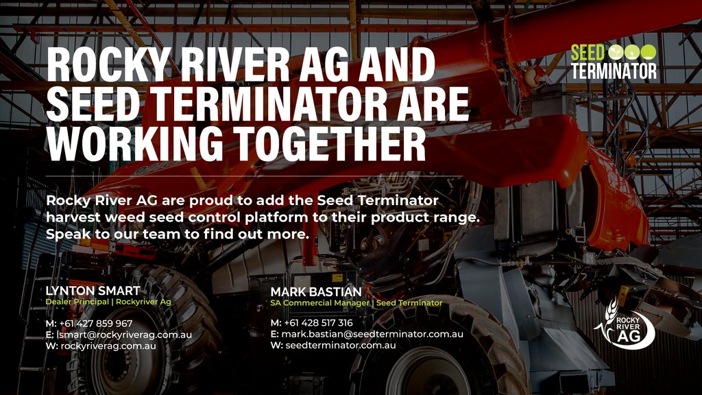 seed_terminator's tweet image. Rocky River Ag is proud to add the #SeedTerminator harvest weed seed control platform to their product range. Speak to our team to find out more.

#seedterminator #ag
