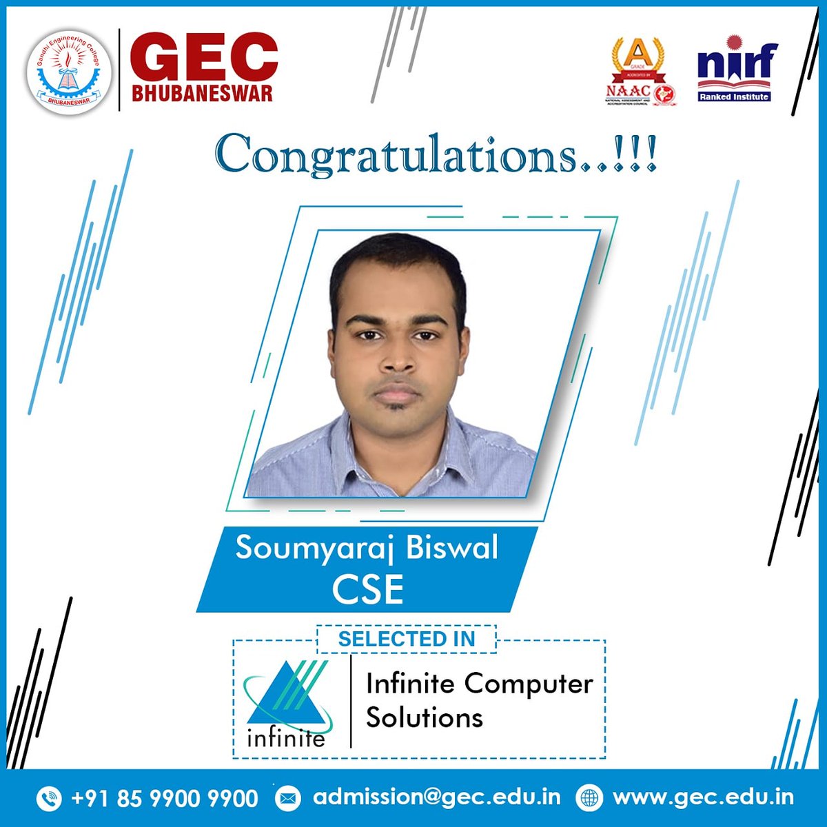 gecbbsrofficial's tweet image. #career
#infinitecomputersolutions 
#talk2GEC
#engineering
#engineeringlife
#admission2021 
#odishadiaries 
#bhubaneswardiaries