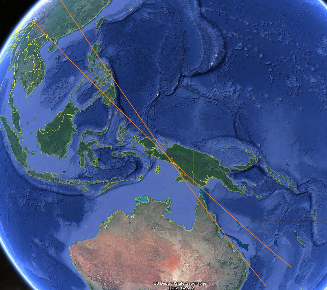 I mention this in the latest JSR but I don't think I talked about it on twitter. During launch of the CZ-5B/Tianhe, about 6 minutes after Tianhe and the CZ-5B separated they both came close to the ISS - under 300 km, which given uncertainties in trajectory is a tad alarming